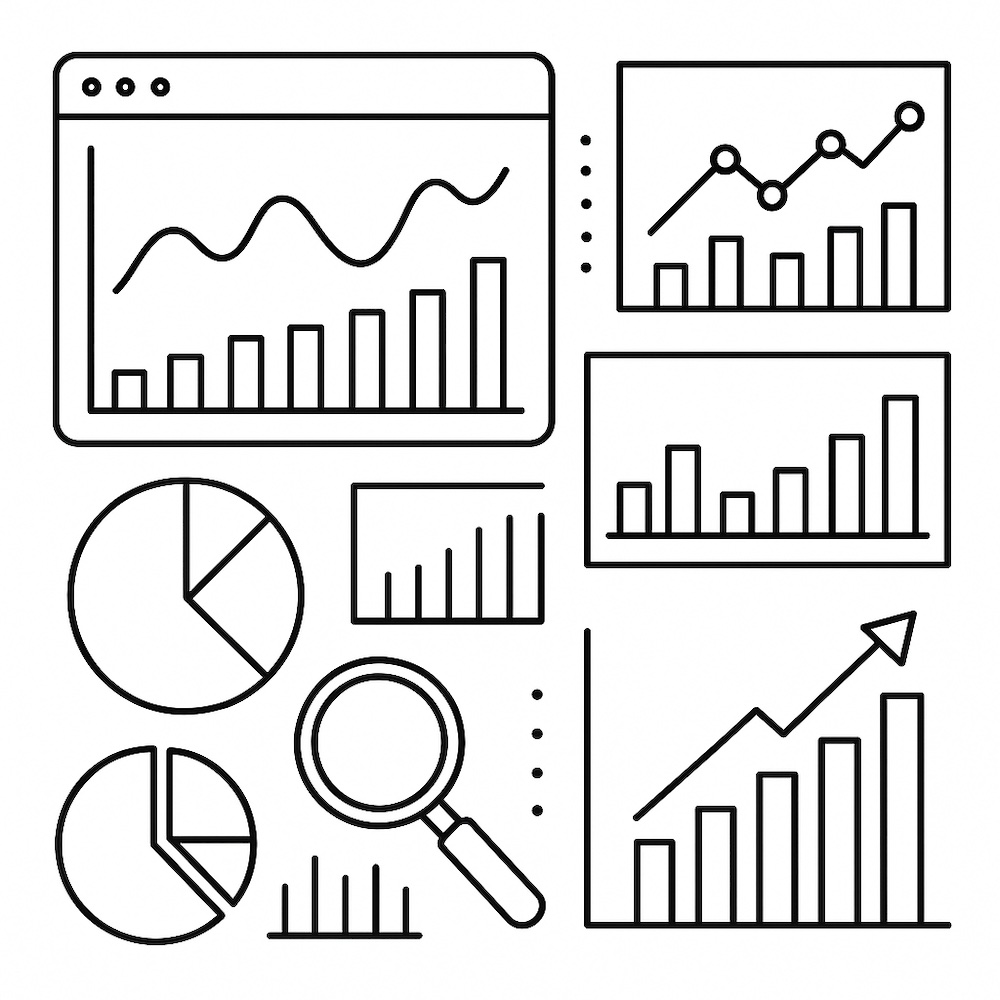 charts and graphs to represent web analytics